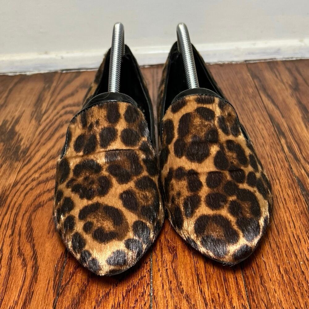 Leopard Print Loafers Almond Toe Flats Size 7M Nine West - Picture 5 of 16